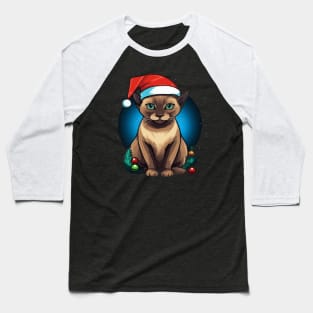 Tonkinese Cat Christmas Baseball T-Shirt